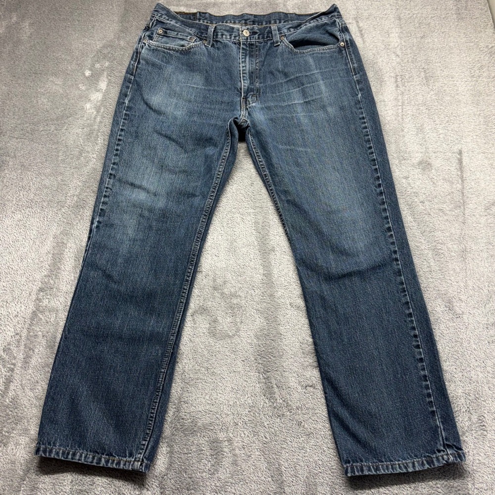 Levi's 514 Straight Fit Mens Size 38x32 Blue Good Zip Fly Denim Jeans